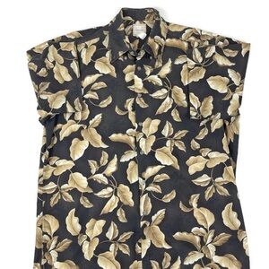 Saddlebred Mens Aloha Hawaiian Shirt Black Large